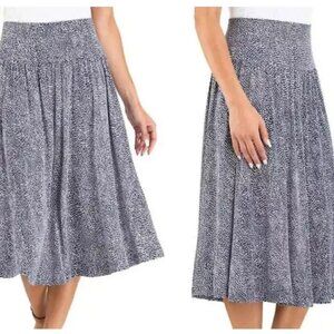 Hilary Radley Blue & White Polka Dot Mid Length Skirt Women's Size Medium NWT